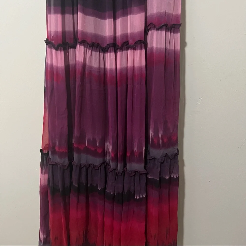 Bebe Silk Maxi Dress in Violet Purple and Magenta Pink Size Small - Picture 4 of 6